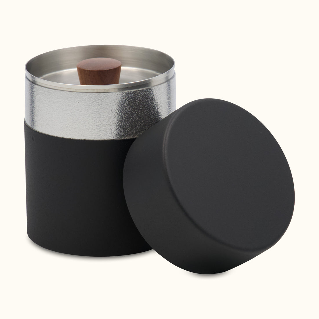 Stainless Steel Tea Caddy | Black | Stonewash Finish